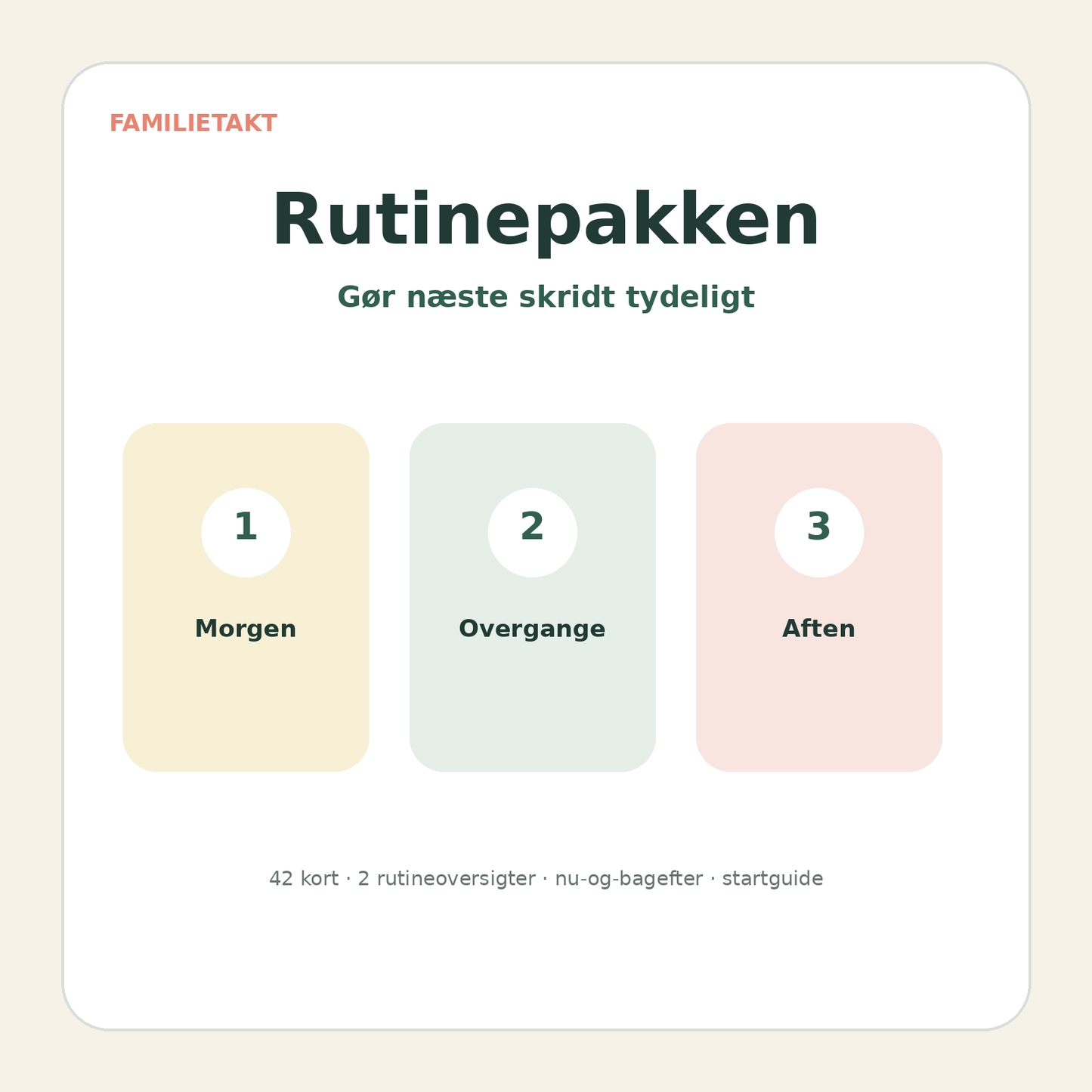 Familietakts Rutinepakke – visuelle rutiner til børn