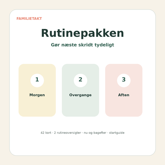 Familietakts Rutinepakke – visuelle rutiner til børn